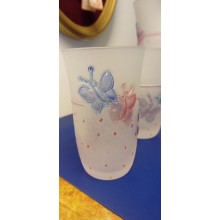 SET 5 BICCHIERI VETRO MURANO E CARAFFA