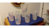 SET 5 BICCHIERI VETRO MURANO E CARAFFA