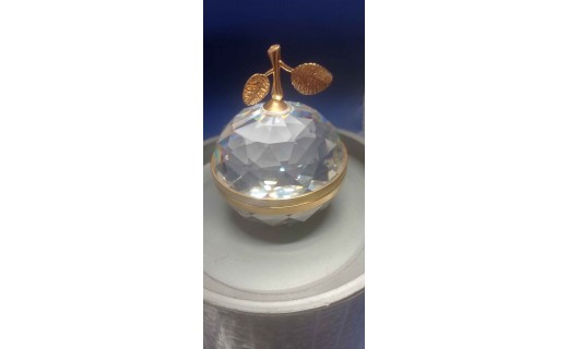 Apple Photo Stand Large Gold Silver Crystal
